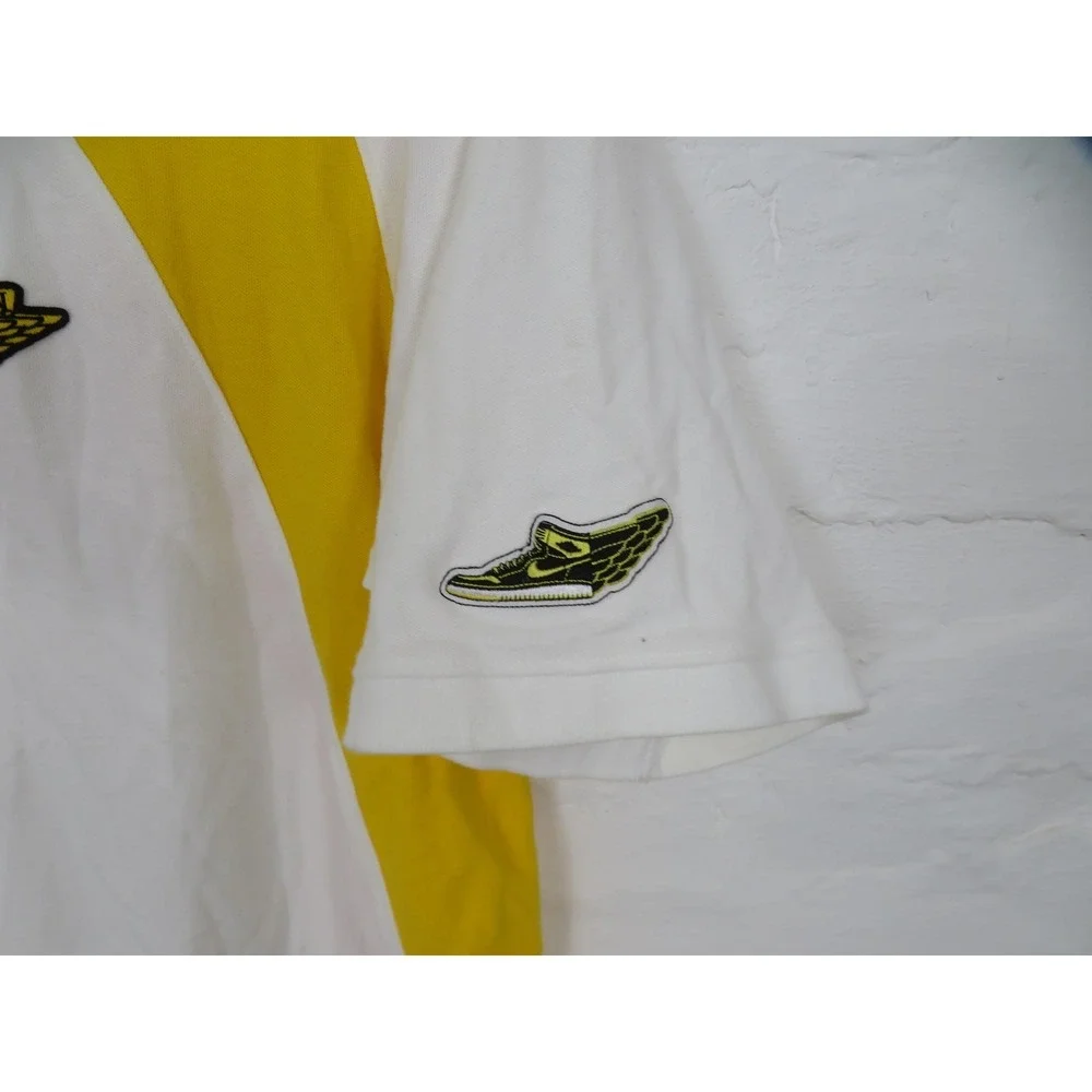 Vtg Air Jordan 1 Retro Polo Shirt Mens 3XL Wings White Yellow Flight Basketball